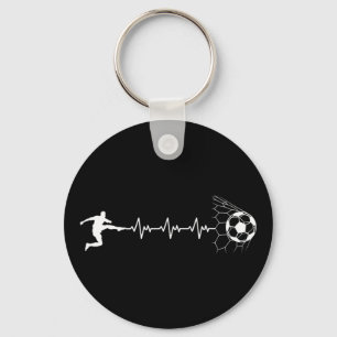 Grappige Voetbalspeler Hartslag Grafische Sport Vo Sleutelhanger