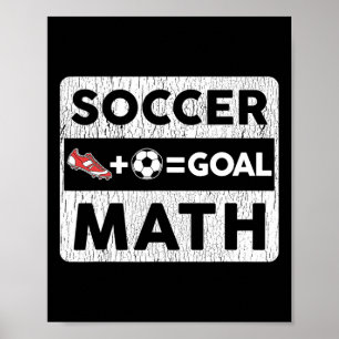 Grappige Voetbalspeler Wiskunde Doelpunt Liefhebbe Poster