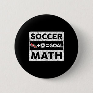 Grappige Voetbalspeler Wiskunde Doelpunt Liefhebbe Ronde Button 5,7 Cm