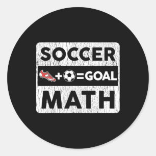 Grappige Voetbalspeler Wiskunde Doelpunt Liefhebbe Ronde Sticker