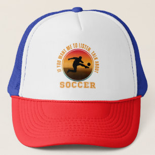 Grappige Voetbalspreuk Vintage Silhouet Speler Trucker Pet