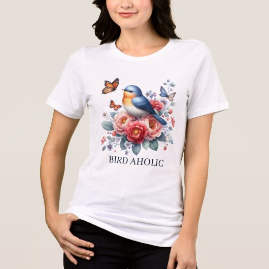 Grappige vogel alcoholische tekst toevoegen Tri-Blend shirt (Voorkant)