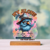 Grappige vogel alleen tijd woord kunst acryl bord (Neutraal)