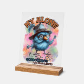 Grappige vogel alleen tijd woord kunst acryl bord (Hoek)