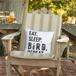 Grappige vogel citaat moderne typografie buitenkussen