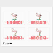 Grappige Vogel Flamingo Rechthoekige Sticker (Vel)