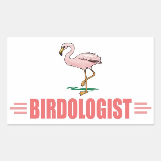 Grappige Vogel Flamingo Rechthoekige Sticker (Voorkant)