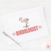 Grappige Vogel Flamingo Rechthoekige Sticker (Envelop)