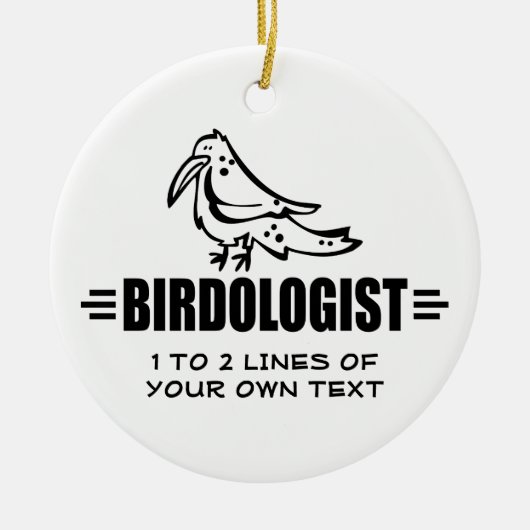 Grappige Vogel Keramisch Ornament (Voorkant)
