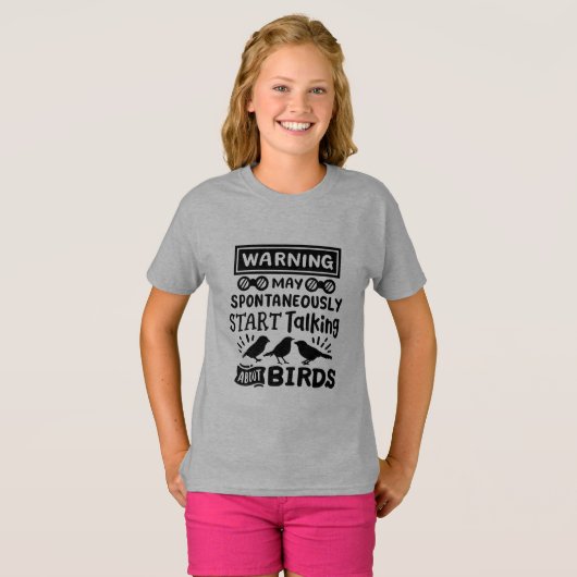 Grappige vogel kijken vogel watcher waarschuwing t-shirt (Voorkant volledig)