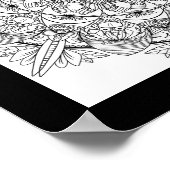 Grappige Vogel Mandala Feestposter om te Kleuren A Poster (Hoek)