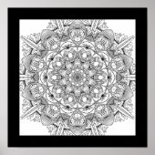 Grappige Vogel Mandala Feestposter om te Kleuren A Poster (Voorkant)
