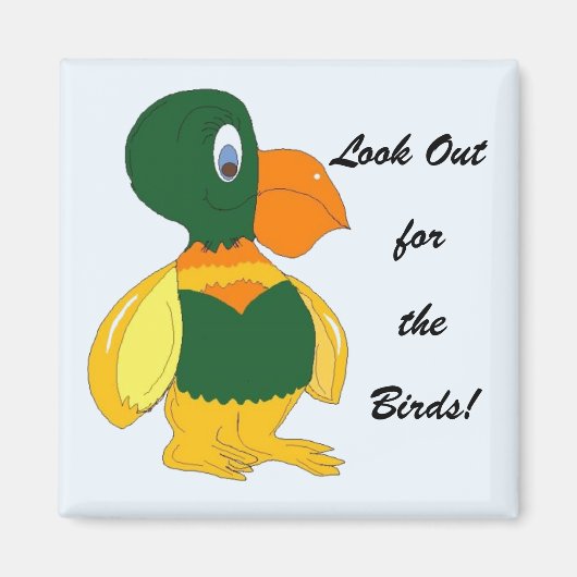 Grappige vogel met grote snavel magneet (Voorkant)