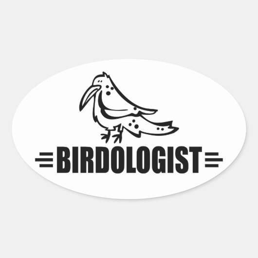 Grappige Vogel Ovale Sticker (Voorkant)