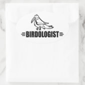 Grappige Vogel Ovale Sticker (Tas)