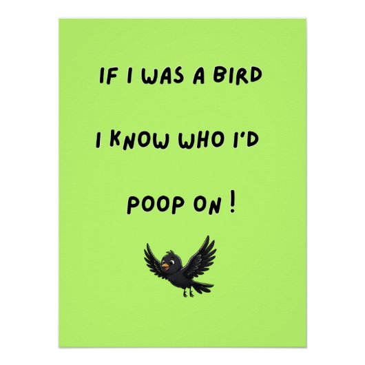 Grappige Vogel Poster (Voorkant)
