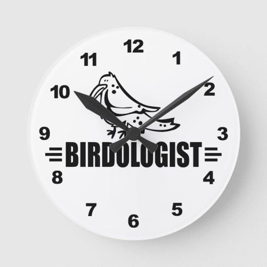 Grappige Vogel Ronde Klok (Voorkant)