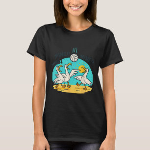 Grappige vogel spelen volleybal mijn spel dag vibe t-shirt