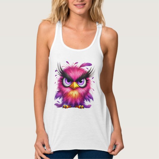 Grappige vogel sublimatie clipart tanktop (Voorkant)