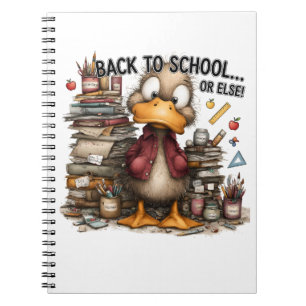 Grappige Vogel Waarschuwing Nieuwe Trimester Sfeer Notitieboek