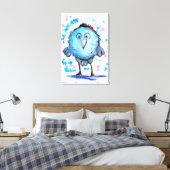 Grappige Vogel - Waterverf Canvas Afdruk (Insitu (Slaapkamer))