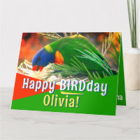 Grappige vogel woordspeling groen Happy Birthday