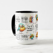 Grappige vogelcitaten mok (Voorkant links)