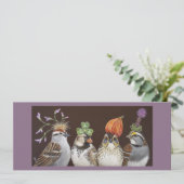 grappige vogelfeestkaart kaart (Staand voorkant)