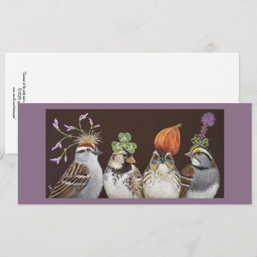 grappige vogelfeestkaart kaart (Voorkant / Achterkant)