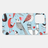 Grappige vogelillustraties, grafisch naadloos. Case-Mate iPhone case (Achterkant (horizontaal))