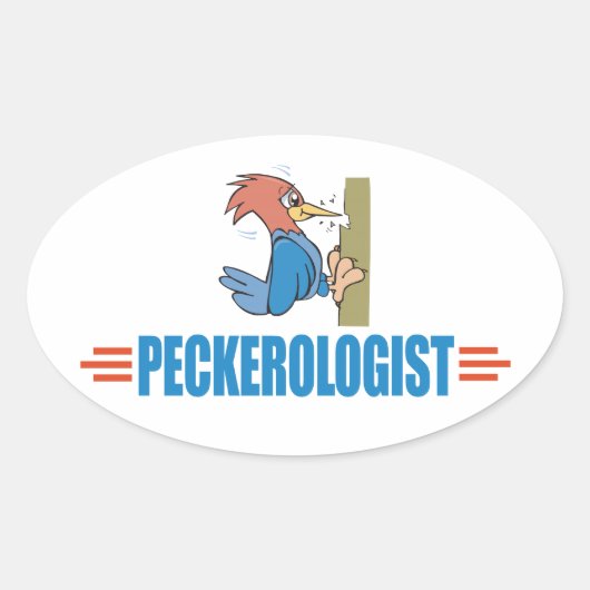 Grappige vogelkijker ovale sticker (Voorkant)