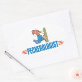 Grappige vogelkijker ovale sticker (Envelop)