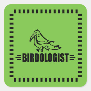 Grappige vogelkundige vogel vogelaars Ornithologie Vierkante Sticker