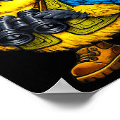 Grappige Vogelnerd die Vogelliefhebber Kijkt Poster (Hoek)
