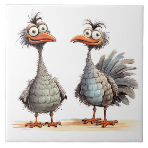 grappige vogels achtergrond tegeltje