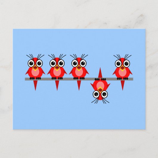 grappige vogels briefkaart (Voorkant)
