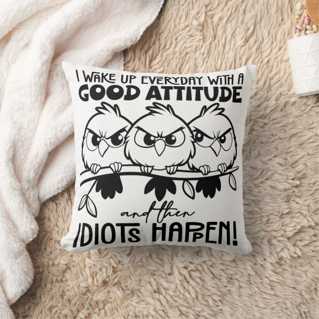 Grappige vogels cadeaus met idiote spreuken kussen (Deken)