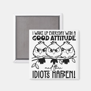 Grappige vogels cadeaus met idiote spreuken  magneet