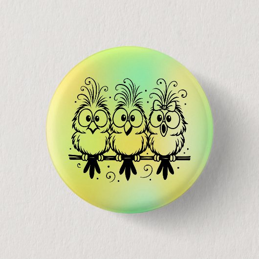 Grappige Vogels Cartoon-56456 Ronde Button 3,2 Cm (Voorkant)