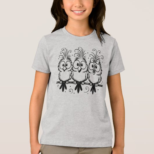Grappige Vogels Cartoon-56456 Tri-Blend Shirt (Voorkant)
