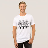 Grappige Vogels Cartoon-56456 Tri-Blend Shirt (Voorkant volledig)