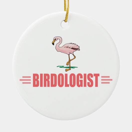 Grappige Vogels Flamingo Keramisch Ornament (Voorkant)