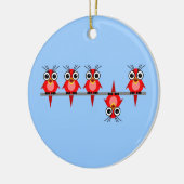 grappige vogels keramisch ornament (Links)
