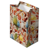 Grappige vogels (Sapling) Medium Cadeauzakje (Voorkant Gekanteld)