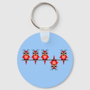 grappige vogels sleutelhanger