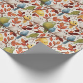 Grappige vogels (Spring Wood) Cadeaupapier (Hoek)