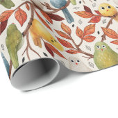 Grappige vogels (Spring Wood) Cadeaupapier (Rol Hoek)