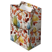 Grappige vogels (Spring Wood) Medium Cadeauzakje (Achterkant Gekanteld)