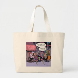 grappige vogels van een zeehond grote tote bag