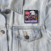 Grappige Vogels Van Elkaar Vierkante Button 5,1 Cm (In situ)